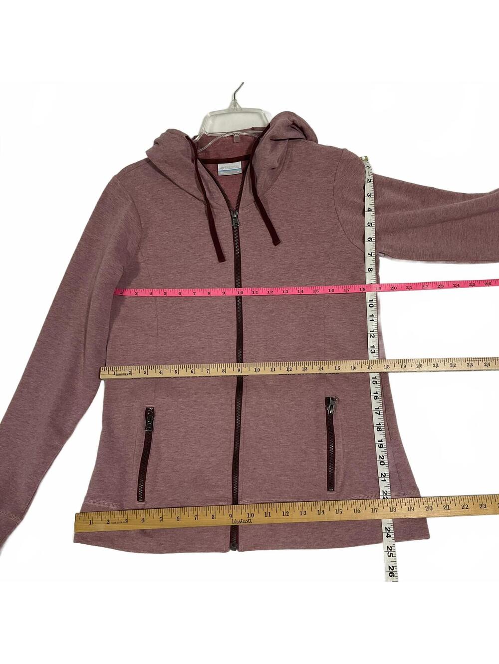 Columbia Women's Medium Mauve Full Zip Hoodie Jacket b34